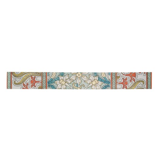 Daffodil chintz art nouveau Blume Wallpaper Satinband (Vorderseite)