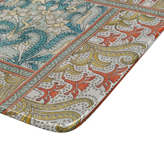 Daffodil chintz art nouveau Blume Wallpaper Schneidebrett (Ecke)