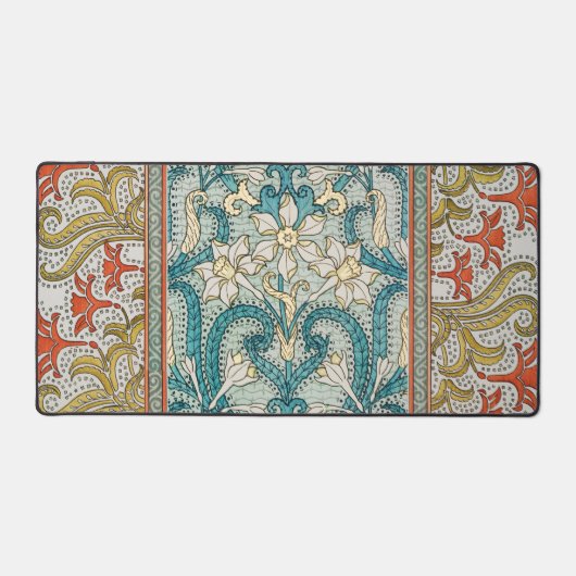 Daffodil chintz art nouveau Blume Wallpaper Schreibtischunterlage (Vorderseite)