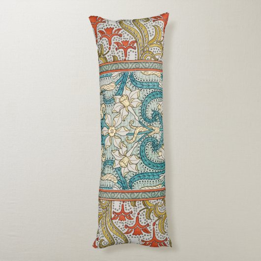 Daffodil chintz art nouveau Blume Wallpaper Seitenschläferkissen (Rückseite (Vertikal))