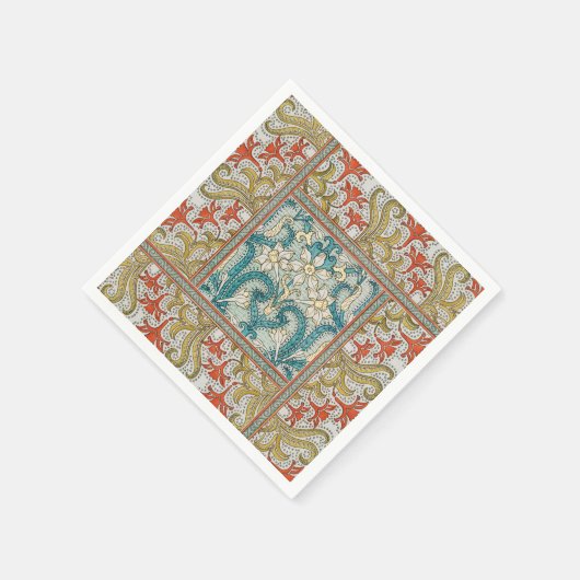 Daffodil chintz art nouveau Blume Wallpaper Serviette (Ecke)