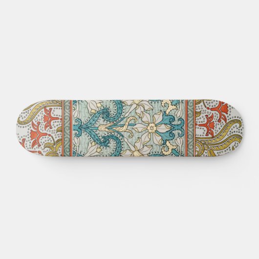 Daffodil chintz art nouveau Blume Wallpaper Skateboard (Horizontal)