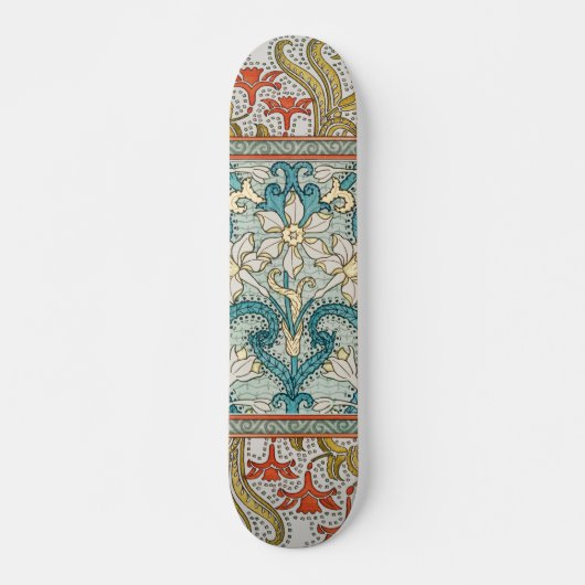 Daffodil chintz art nouveau Blume Wallpaper Skateboard (Vorne)
