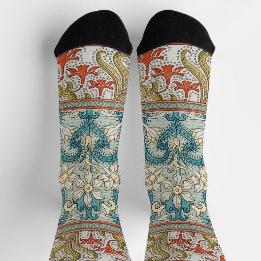 Daffodil chintz art nouveau Blume Wallpaper Socken (Oben)