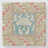 Daffodil chintz art nouveau Blume Wallpaper Steinuntersetzer (Vorderseite)