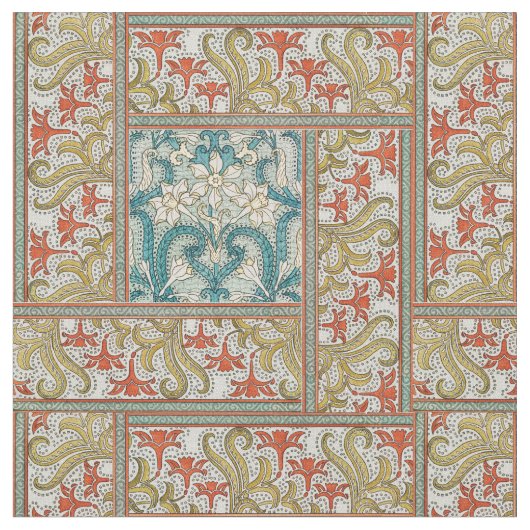 Daffodil chintz art nouveau Blume Wallpaper Stoff (Nahaufnahme)