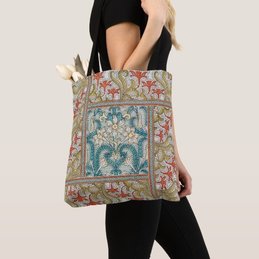 Daffodil chintz art nouveau Blume Wallpaper Tasche (Von Nahem)