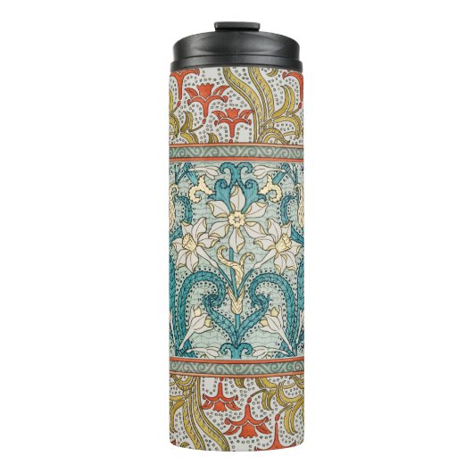 Daffodil chintz art nouveau Blume Wallpaper Thermosbecher (Vorderseite)