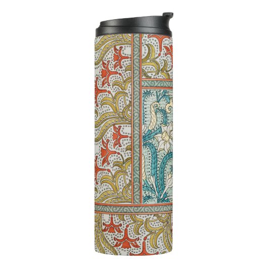 Daffodil chintz art nouveau Blume Wallpaper Thermosbecher (Nach links gedreht)