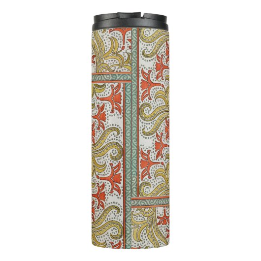 Daffodil chintz art nouveau Blume Wallpaper Thermosbecher (Rückseite)