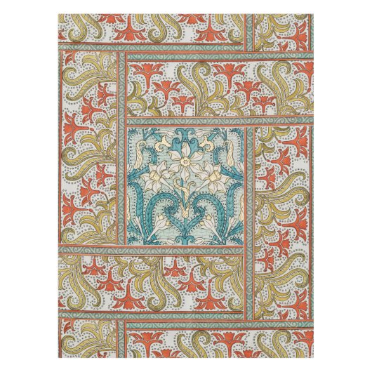 Daffodil chintz art nouveau Blume Wallpaper Tischdecke (Vorderseite)