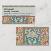 Daffodil chintz art nouveau Blume Wallpaper Visitenkarte (Vorne/Hinten)