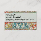 Daffodil chintz art nouveau Blume Wallpaper Visitenkarte (Vorderseite)