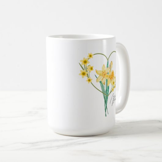 Daffodil Coffee Tasse Birth Blume (VorderseiteRechts)