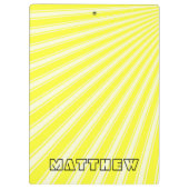 Daffodil Color Stripe Funky Muster Klemmbrett (Rückseite)