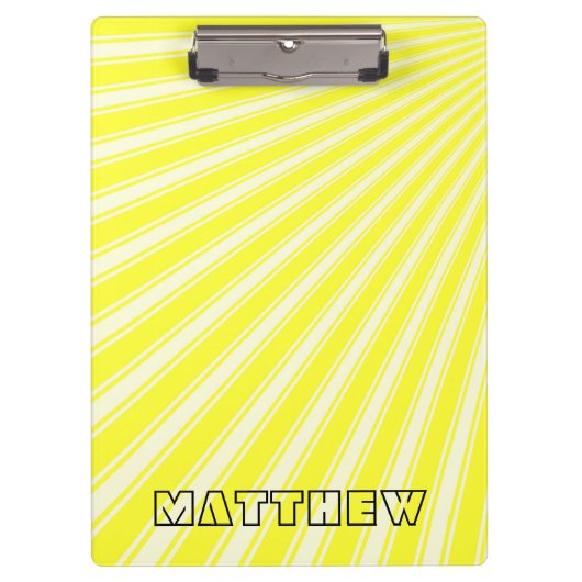 Daffodil Color Stripe Funky Muster Klemmbrett (Vorderseite)