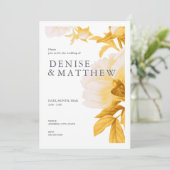 Daffodil Colored Wedding Einladung (Stehend Vorderseite)