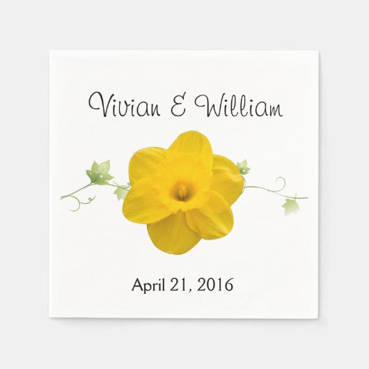 Daffodil Custom Wedding Napkin Serviette (Vorderseite)