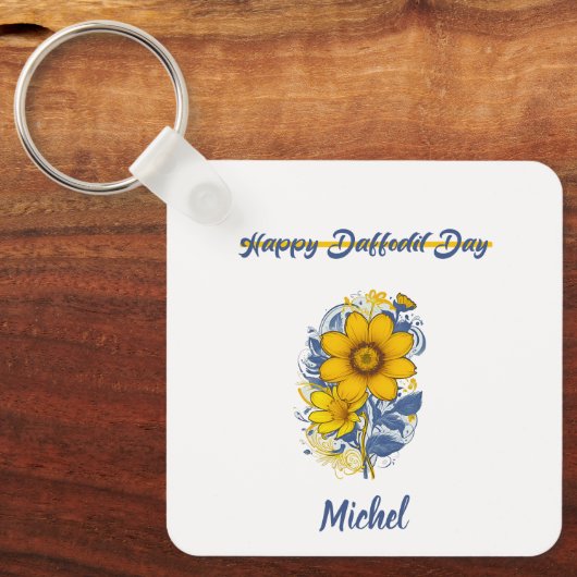 Daffodil Day - Daffodil Cancer Awareness Blume Schlüsselanhänger (Vorderseite)