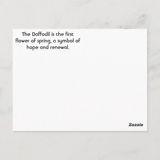 Daffodil Days Postkarte (Rückseite)