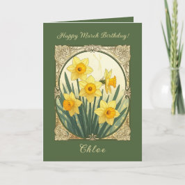 Daffodil Delight March Birthflower Celebration Karte