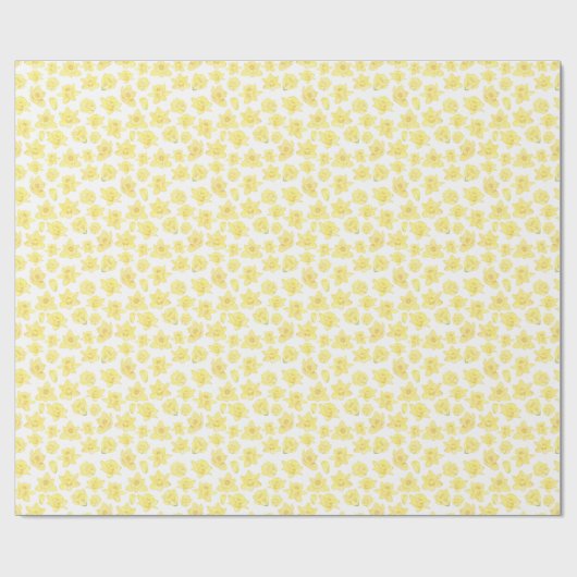Daffodil Ditzy Floral Geschenkpapier (Flach)