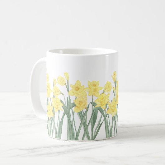 Daffodil Ditzy Floral Kaffeetasse (Vorderseite Links)