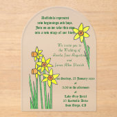 Daffodil Dream Wedding Invitation Acryleinladungen (Vorderseite)