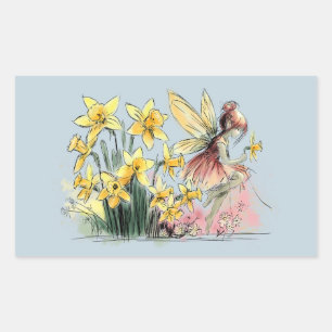 Daffodil Fairy Rechteckiger Aufkleber