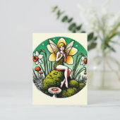 Daffodil Fairy Spring Fairies Blumengarten Postkarte (Stehend Vorderseite)