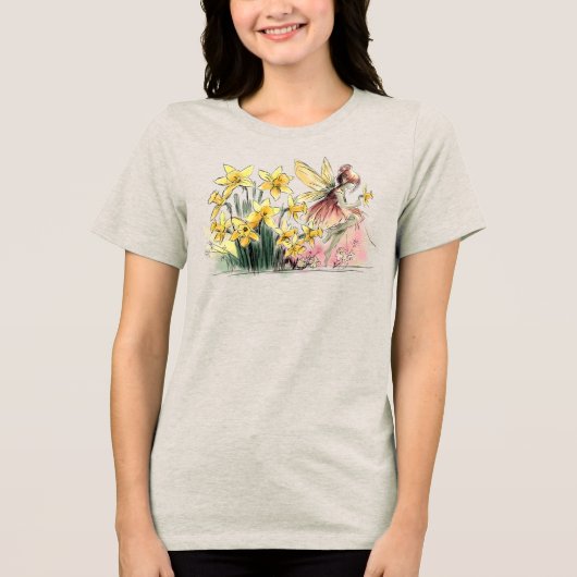 Daffodil Fairy Tri-Blend Shirt (Vorderseite)