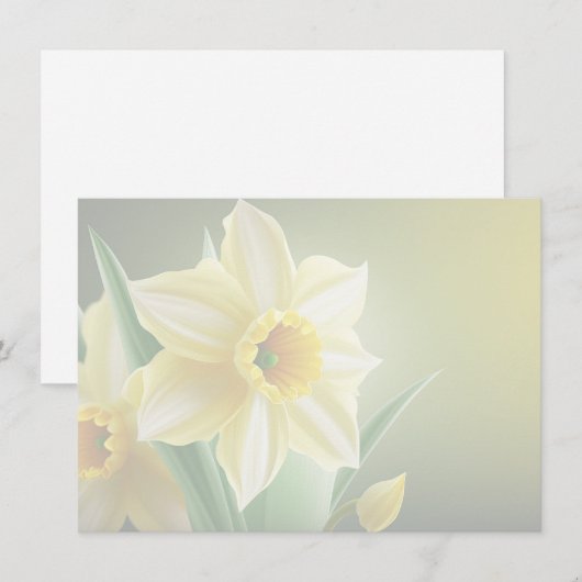 Daffodil Flat Note Card Mitteilungskarte (Vorne/Hinten)