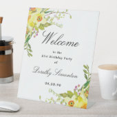 Daffodil Floral 21. Geburtstag Party Willkommen Sockelschild (In Situ)