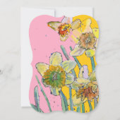 Daffodil Floral 40. Geburtstag Gelbe Einladung (Rückseite)