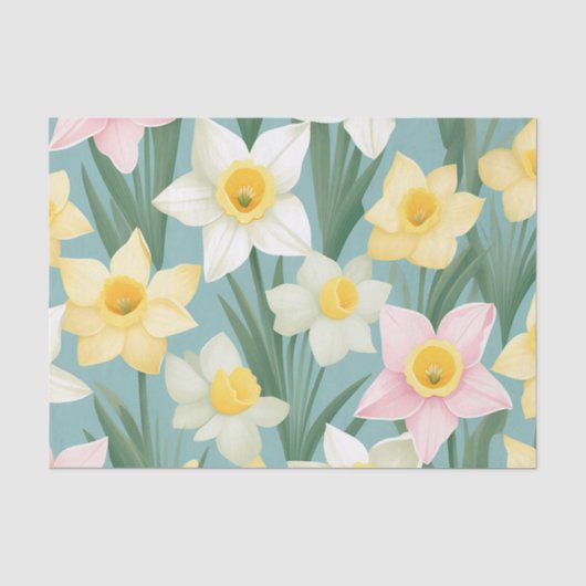 Daffodil floral Nostalgic Seidenpapier (Vorderseite)