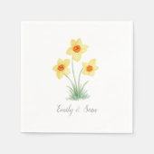 Daffodil Flower Custom Wedding Monogram  Serviette (Vorderseite)