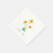 Daffodil Flower Custom Wedding Monogram  Serviette (Ecke)