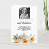  Daffodil Funeral Ceremony Program Card Dankeskarte (Rückseite)