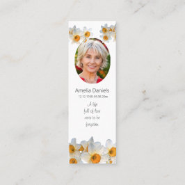 Daffodil Funeral Mini Bookmark Prayer Card Visitenkarte