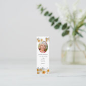 Daffodil Funeral Mini Bookmark Prayer Card Visitenkarte (Stehend Vorderseite)