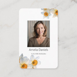 Daffodil Funeral Prayer Card  Visitenkarte