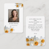 Daffodil Funeral Prayer Card  Visitenkarte (Vorne/Hinten)