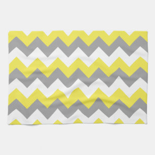Daffodil Gray and White Zigzag 2 Geschirrtuch
