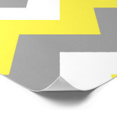 Daffodil Gray and White Zigzag 2 Poster (Ecke)