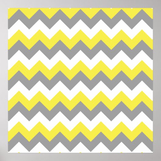 Daffodil Gray and White Zigzag 2 Poster (Vorne)
