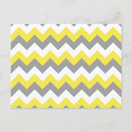 Daffodil Gray and White Zigzag 2 Postkarte (Vorderseite)