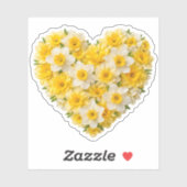 Daffodil Heart March Birth Flower Aufkleber (Blatt)