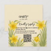 Daffodil Kiss QR Code RSVP Card Karte (Vorne/Hinten)