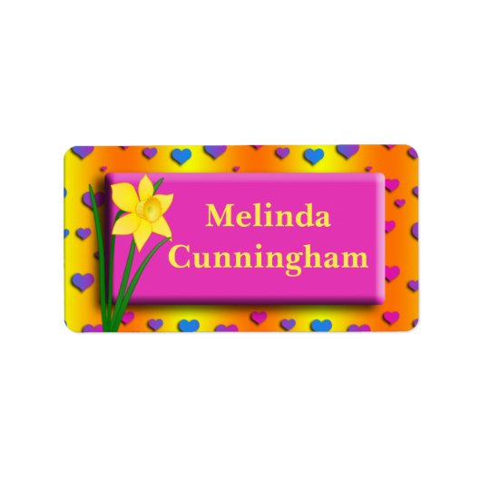 Daffodil - Mädchenschülenbezeichnung Adressaufkleber (Vorne)