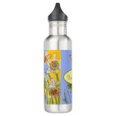 Daffodil-Malerei Wasserfarben Gelb Lila Blüte Edelstahlflasche (Links)